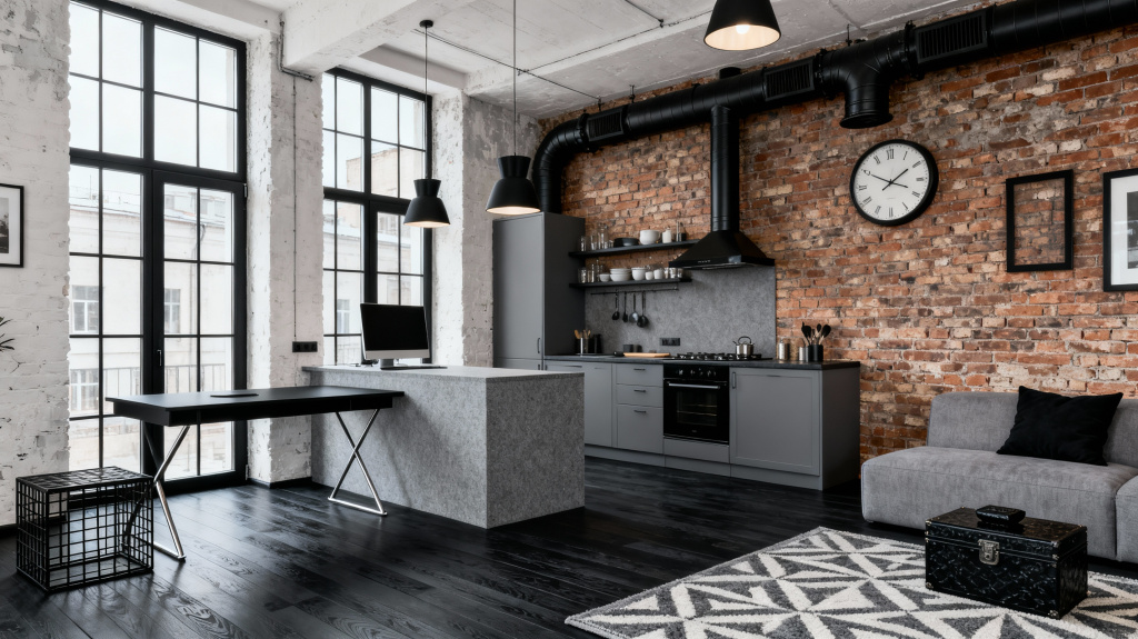 ассортимент коллекции LOFT: ручки, крючки и полкодержатели в чёрном, сером и матовом хроме