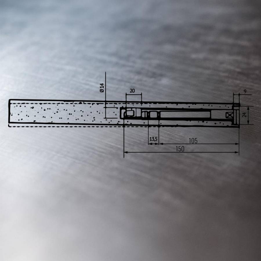 фото Менсолодержатель 3D регулировка скрытого типа MN112 A.150mm